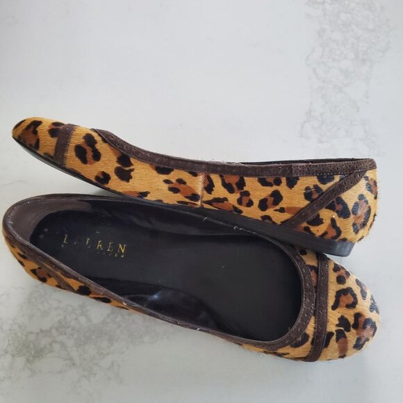 Lauren Ralph Lauren Leopard Print Calf Hide Ballet Flat in size 9.5B - Picture 5 of 11